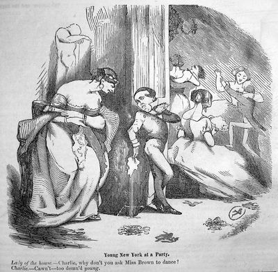Young New York at a Party, Yankee Notions 1:327, November 1852 Young New York at a Party, Yankee Notions 1:327, November 1852