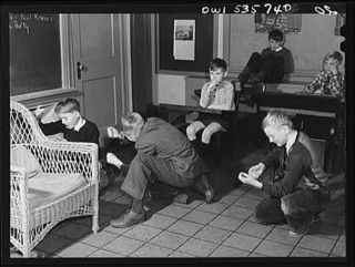 Schoolchildren watch their classmates act out the Boston Tea Party, Wilmington, Delaware, 1942 or 1943, Farm Security Administration