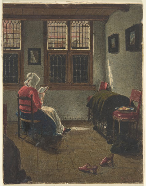 François Bonvin, 'A Woman Reading, after Pieter Janssens Elinga,' 1846-47, Metropolitan Museum of Art