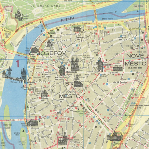 Map of Prague, 1987